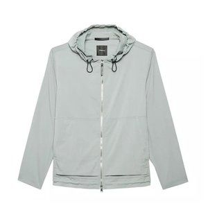 Theory Jacket Mens Size 2X Packable Water Resistant Zip Closure Steel Green